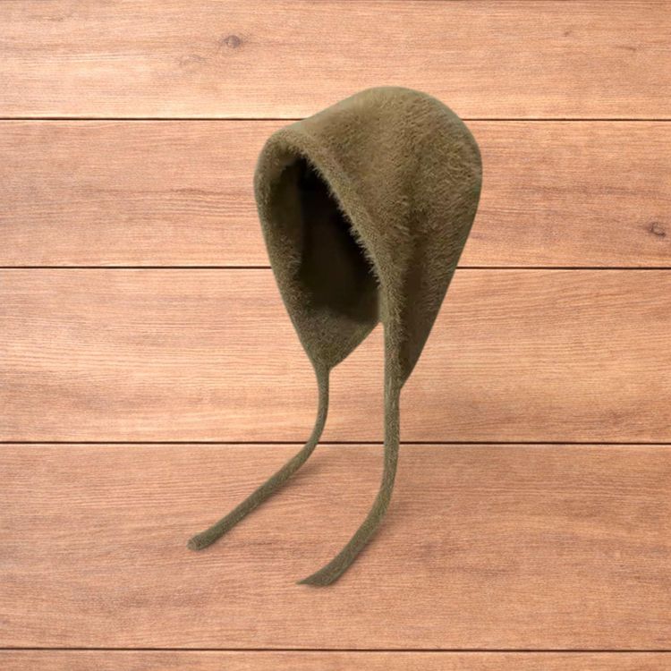 Brown Fuzzy Bonnet Hat image 1